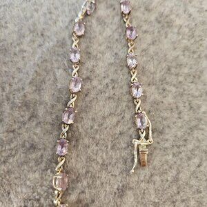 Pink amethyst tennis bracelet